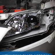 Toyota Camry XV40 - заменили линзы на BI-LED Aozoom K3 Dragon Knight, так же заменили ПТФ на светодиодные MTF.