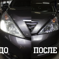 Nissan Teana - установили линзы вместо рефлекторных фар передней оптики