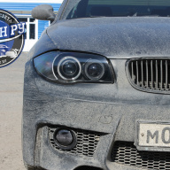 BMW 1 E82 покраска фар в черный, тюнинг
