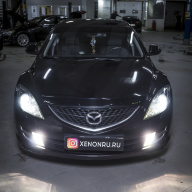 Mazda 6 - улучшение света фар, замена штатных выгоревших линз на BI-LED AOZOOM A3+