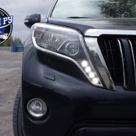 Toyota Land Cruiser Prado 150 замена галогенных фар на светодиодные LED Koito